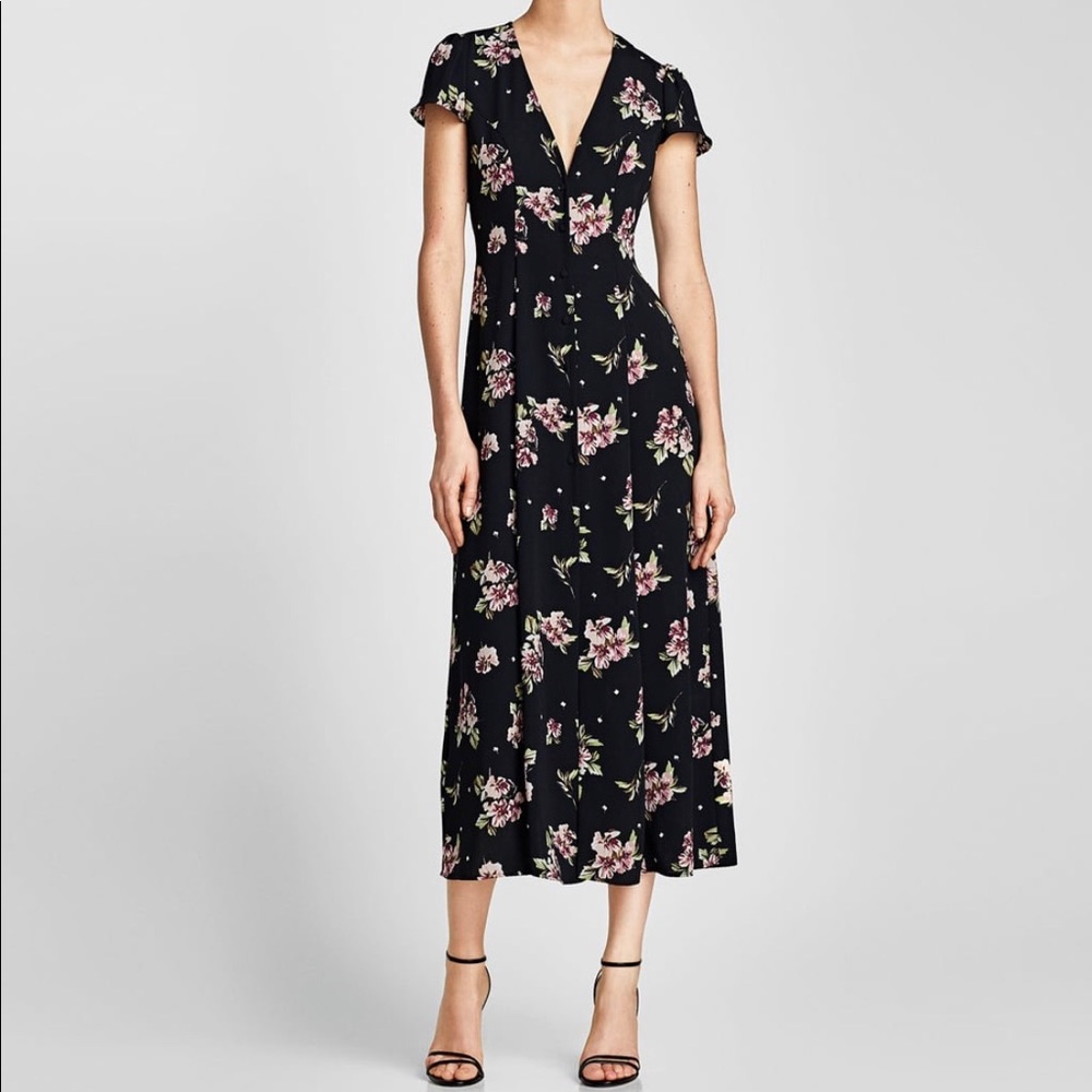 Zara Floral Midi Dress